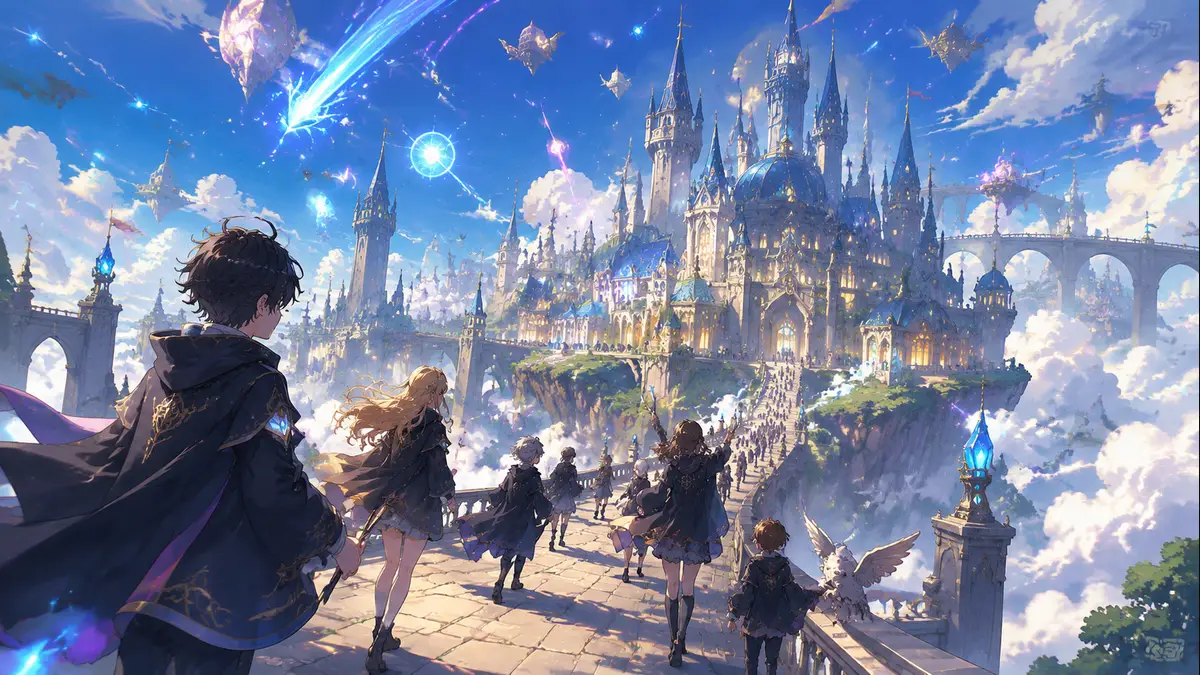 Atmospheric poster for the Magic Academy Theme template